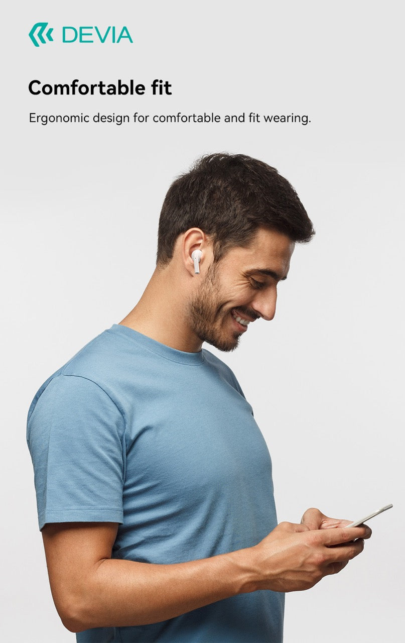 DEVIA Kintone Series TWS-K1 Wireless Earphone (USB-C Charging Interface) - Black