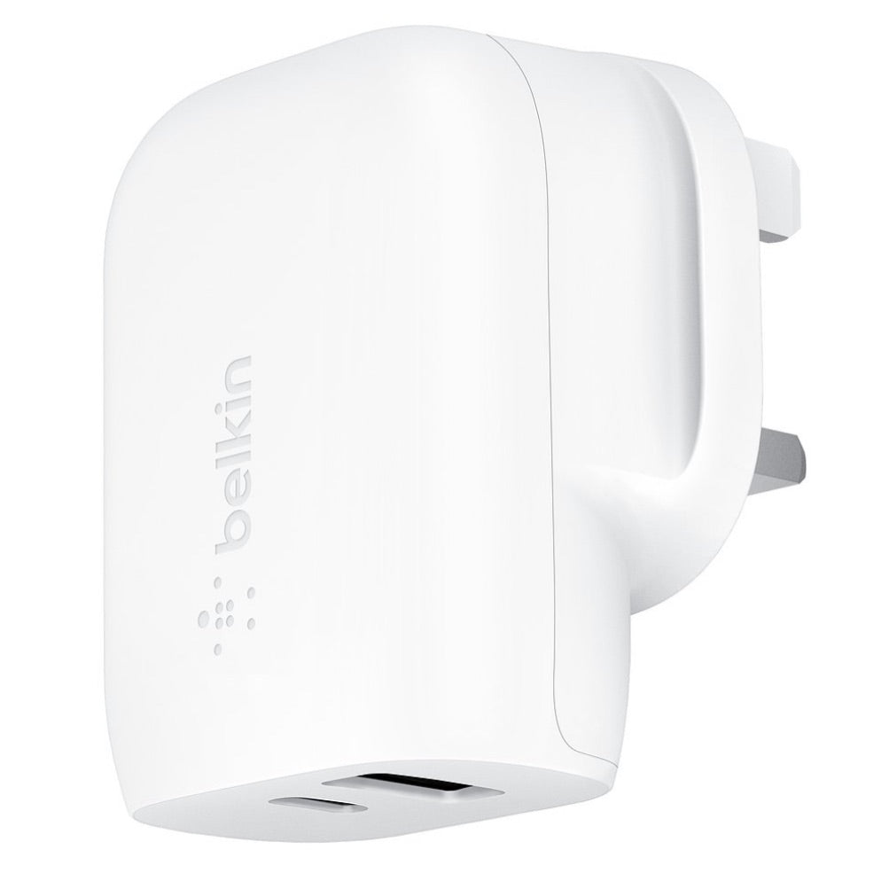 Belkin Boost USB-C + USB-A Wall Charger with USB-C to Lightning Cable (30W)