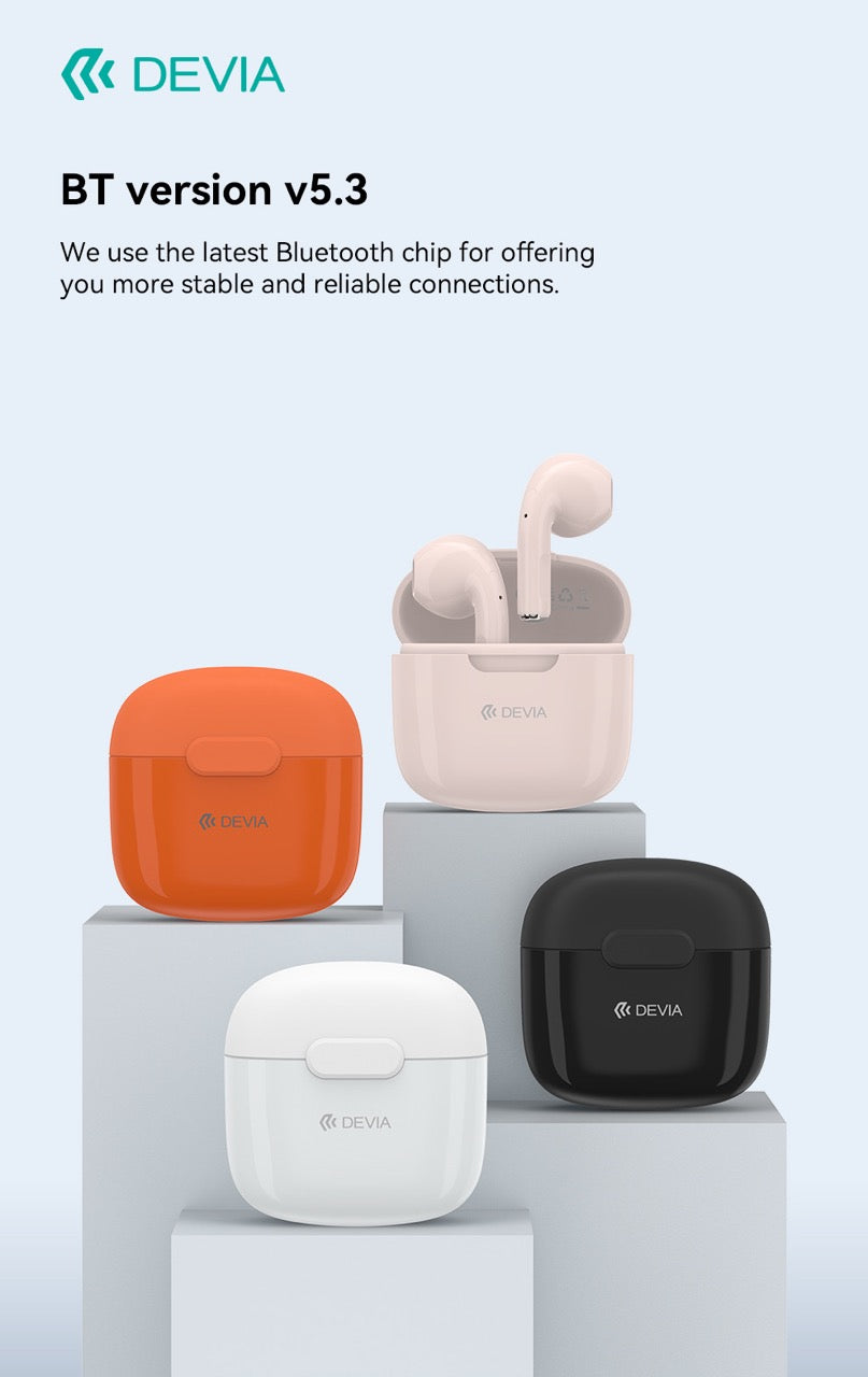 DEVIA Kintone Series TWS-K1 Wireless Earphone (USB-C Charging Interface) - Black