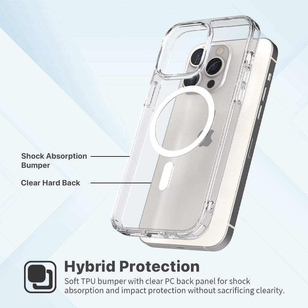 JTLEGEND Hybrid Cushion MAG MagSafe Case for iPhone 14 Pro Max 6.7" (2022), Crystal Black