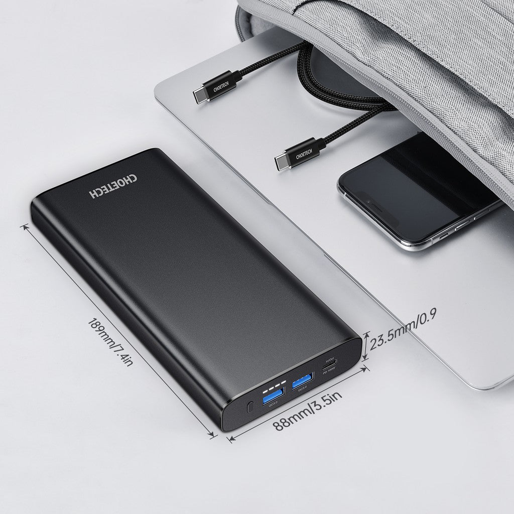 Jaz Authentic x Choetech USB-C PD Power Bank (26,800mAh / 100W PD), Black