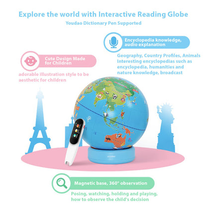 ANANK Youdao 3D Interactive Globe Support Youdao pen interactive reading [Without Dictionary Pen]