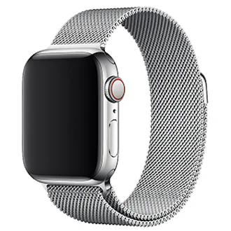 ibacks Stainless Steel Watchband for Apple Watch 49mm/45mm/44mm/42mm, Silver