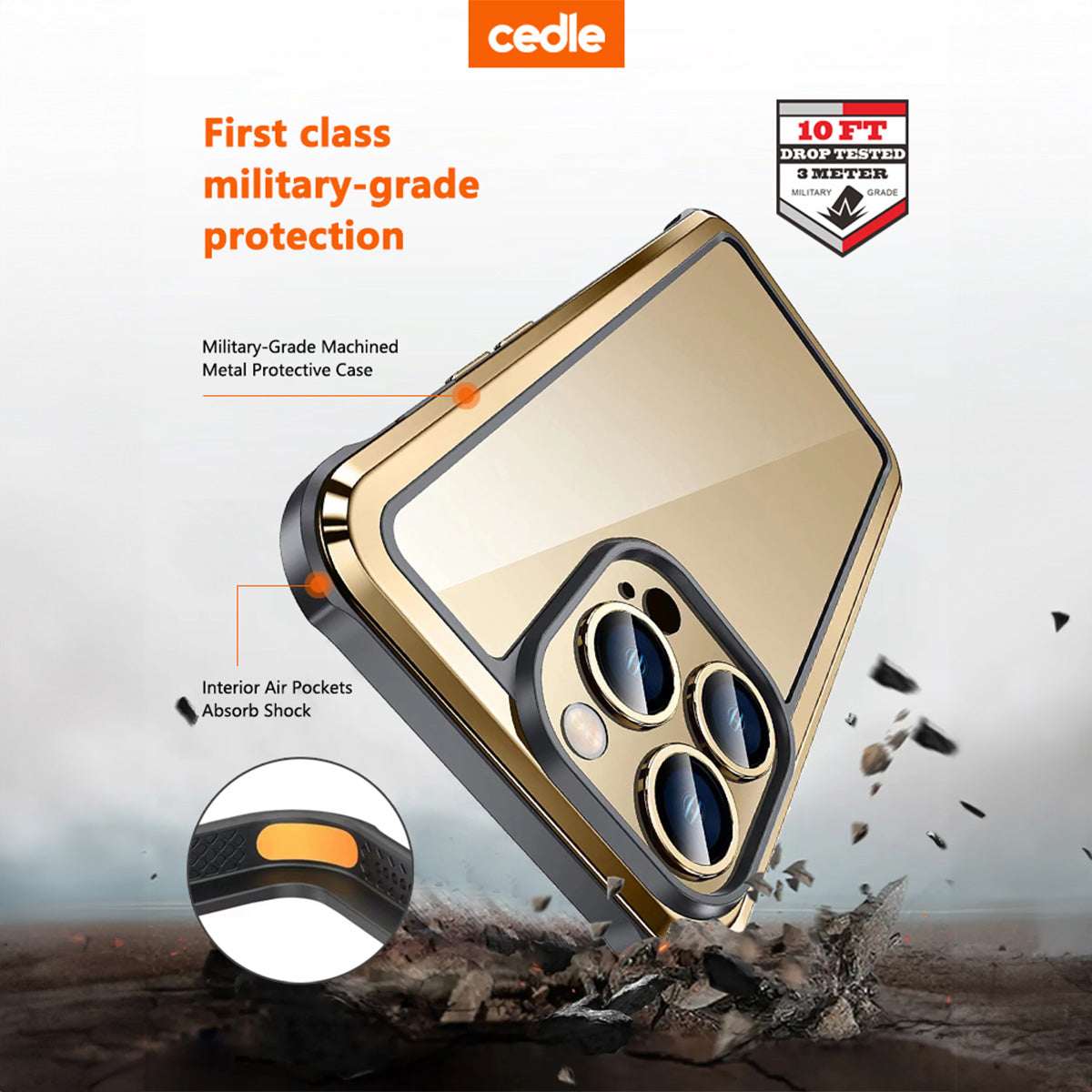 Cedle Xtrans X1 Metal Shield Case for iPhone 15 Series (2023)