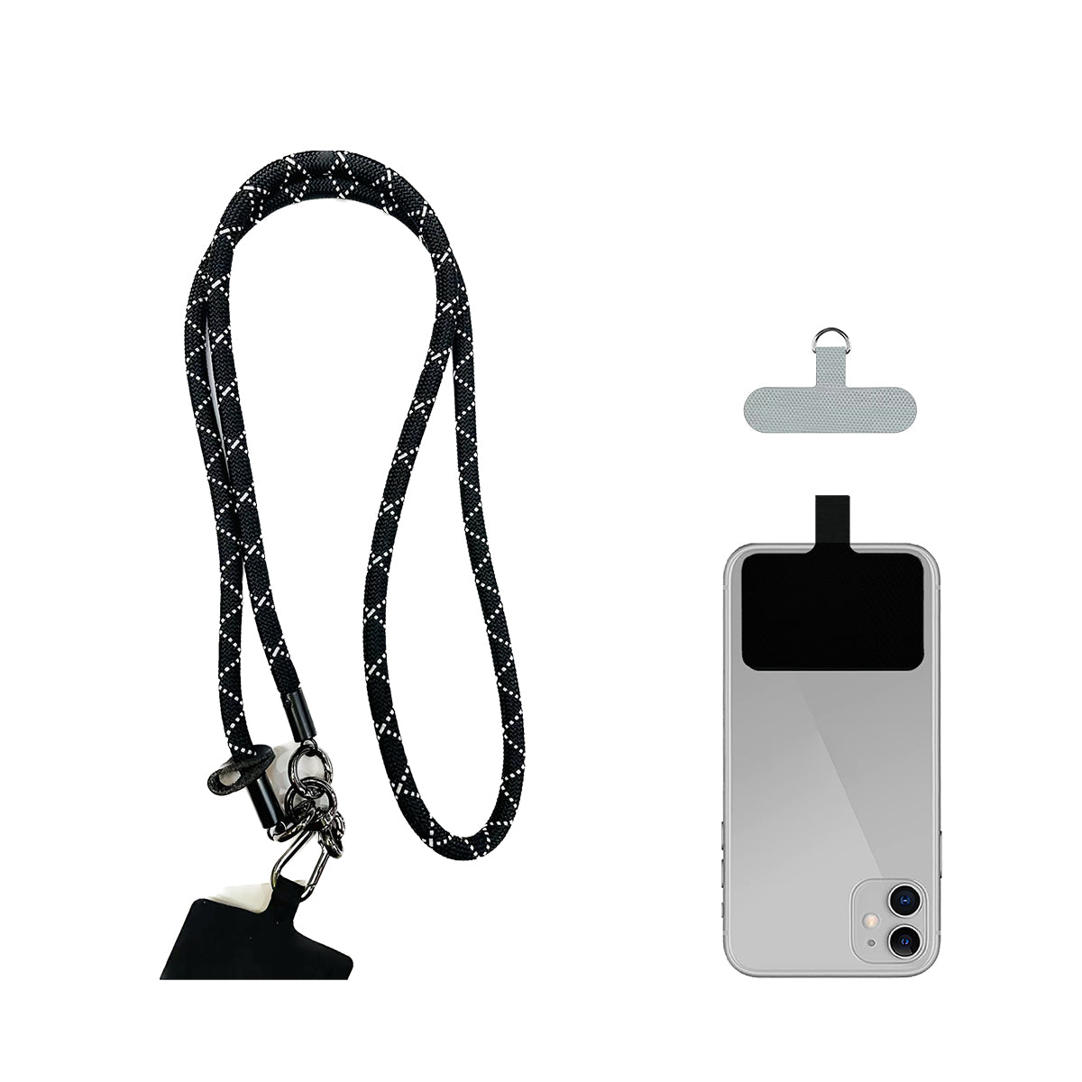 ANANK Mobile Phone Lanyard Crossbody Anti-Lost Rope, Universal Detachable Durable Nylon Lanyard with Hook 2 Patches