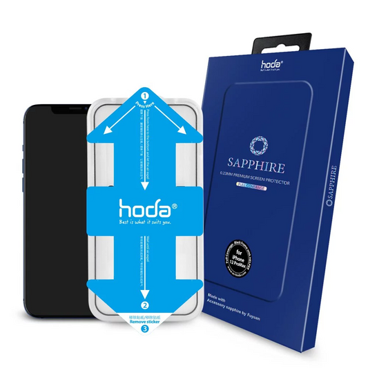 Hoda Clear 3D illusion Sapphire Screen Protector for iPhone 12 Pro Max 6.7" (2020) With Helper