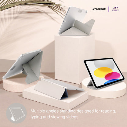 JTLEGEND Ness QCAC Folio Case with Pencil Clip for iPad Air 11" (2024/2025)/iPad Air 10.9" (2022/2020) - Ice Blue