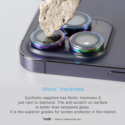 Hoda Sapphire Lens Protector for iPhone 16 Pro/16 Pro Max / iPhone 15 Pro/15 Pro Max / iPhone 15/15 Plus - Flamed Titanium