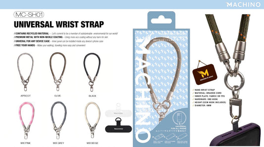 MACHINO Universal Hand Wrist Strap Braided Cord+Metal 22CMX8MM (MC-SH01)