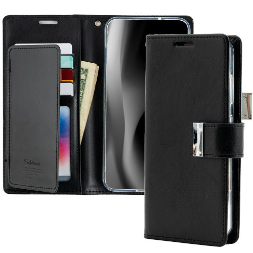 Mercury Goospery Rich Diary Practical Wallet Case for Samsung Galaxy S25 Series (2025) - Black