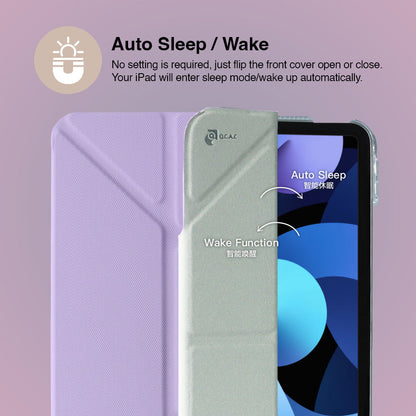 JTLEGEND Ness QCAC Folio Case with Pencil Clip for iPad Air 11" (2024/2025)/iPad Air 10.9" (2022/2020) - Ice Blue