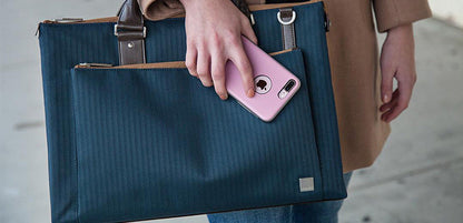 Moshi Urbana Laptop Briefcase fit up to a 16" laptop plus an iPad with room to spare, Bahama Blue