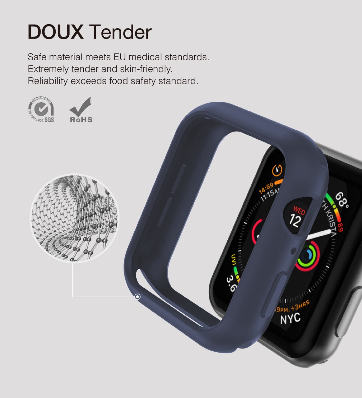 Power Support JTLEGEND Apple Watch Series 6/5/4/SE (44mm) Doux Navy Blue