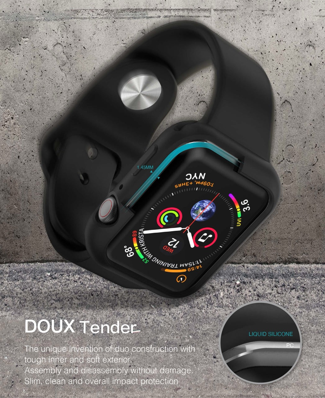 Power Support JTLEGEND Apple Watch Series 6/5/4/SE (44mm) Doux Navy Blue