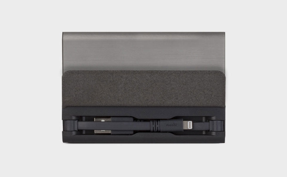 Moshi IonBank 10K Portable Battery with Built-in Lightning Cable, Gray