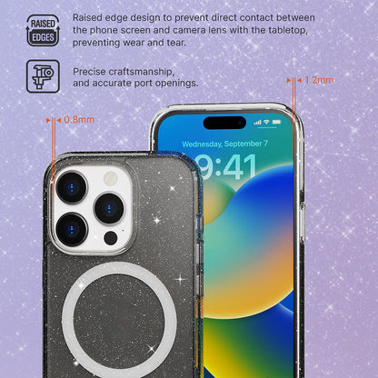 JTLEGEND Glitter Mag Hybrid Cushion Case with MagSafe for iPhone 15 Series (2023)