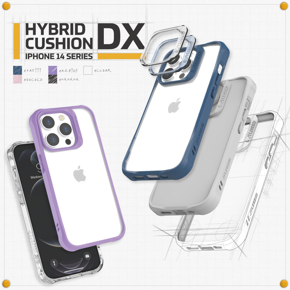 Power Support JTLEGEND Hybrid Cushion DX Case for iPhone 14 Pro Max 6.7" (2022), Customizable Camera Protection Ring