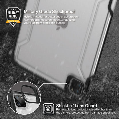 JTLEGEND Mighty Shockproof Case with Apple Pencil Holder for iPad Air 10.9" (2022/2020) & iPad Pro 11" (2018-2022), Misty Rose