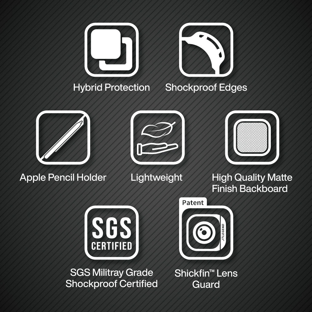 JTLEGEND Mighty Shockproof Case with Apple Pencil Holder for iPad Air 10.9" (2022/2020) & iPad Pro 11" (2018-2022), Misty Rose