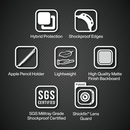 JTLEGEND Mighty Shockproof Case with Apple Pencil Holder for iPad Air 10.9" (2022/2020) & iPad Pro 11" (2018-2022), Misty Rose