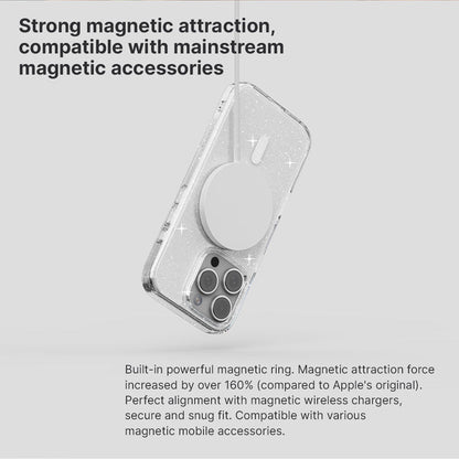 Power Support JTLEGEND Glitter Mag Hybrid Cushion Case with MagSafe for Apple iPhone 16 Series (2024)