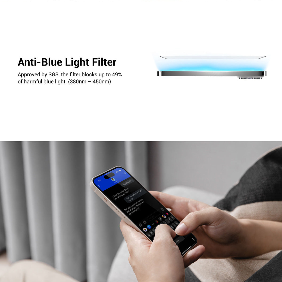 MAGEASY Vetro Bluelight Tempered Glass Screen Protector for iPhone 15 Series (2023)
