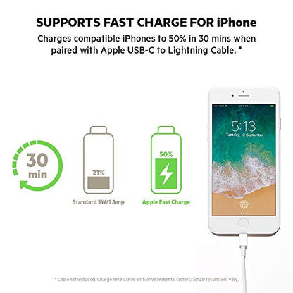Belkin Boost USB-C + USB-A Wall Charger with USB-C to Lightning Cable (30W)
