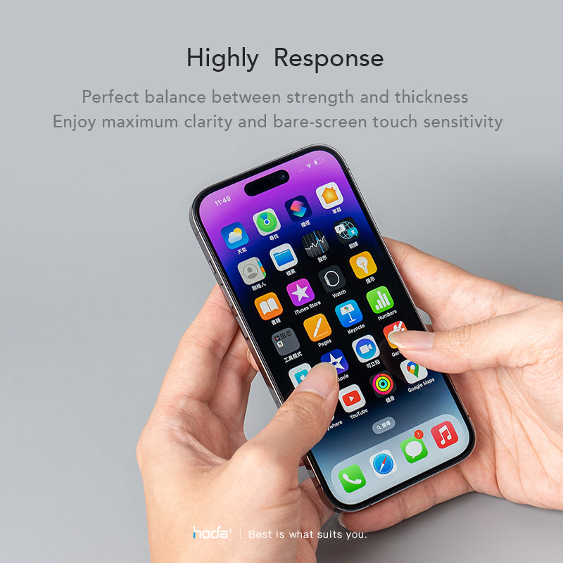 Hoda Clear 0.33mm Full Coverage Tempered Glass Screen Protector for iPhone 15 6.1" (2023) With Helper