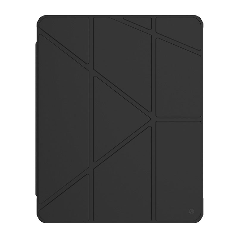 JTLEGEND Youth Q.C.A.C. Clear Magnetic Stand Case with Pencil Slot for iPad Air 13" (2024/2025)/iPad Pro 12.9" (2020-2022) - Jet Black
