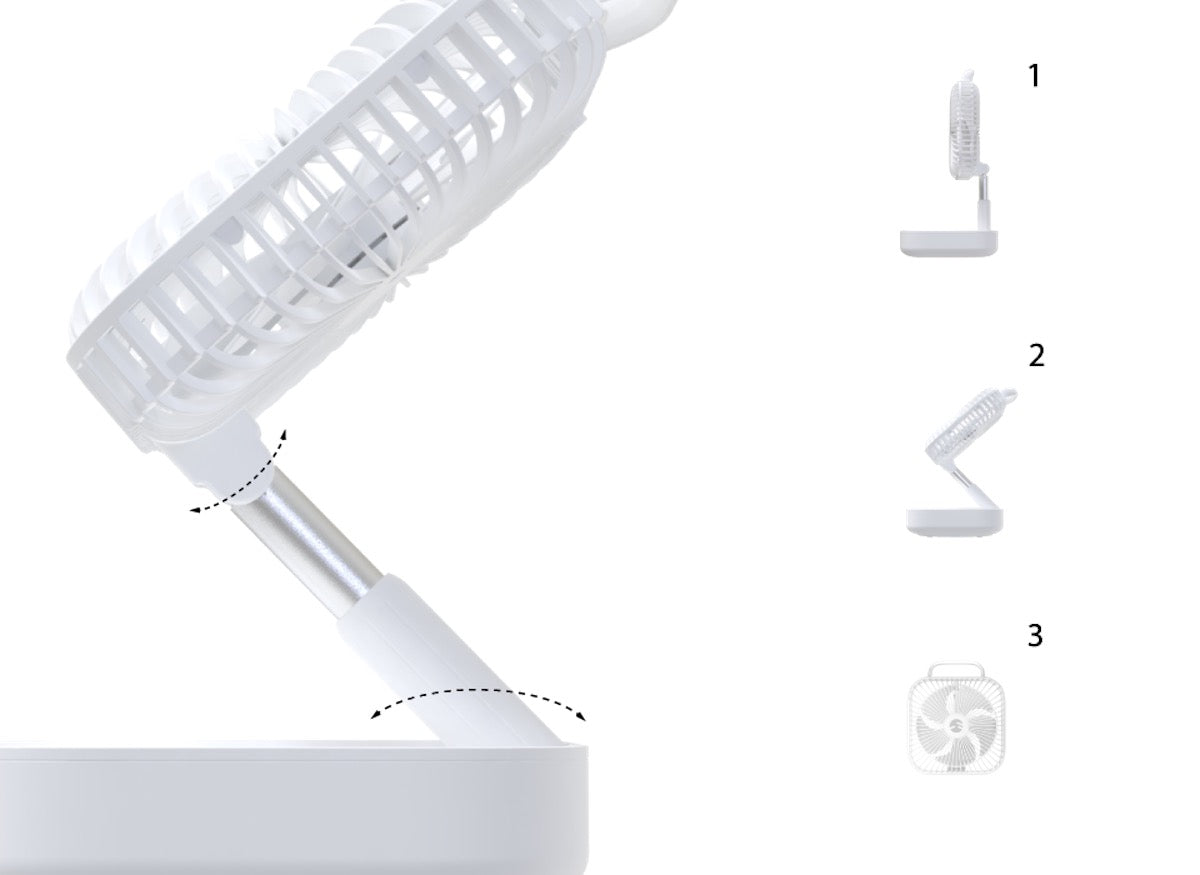 Komass SwitchFan Portable Folding Fan (10000mAh), White