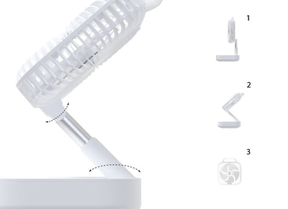 Komass SwitchFan Portable Folding Fan (10000mAh), White