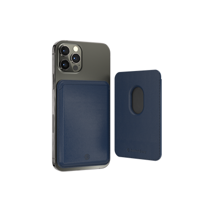 SwitchEasy MagWallet Leather Wallet with MagSafe, Navy Blue