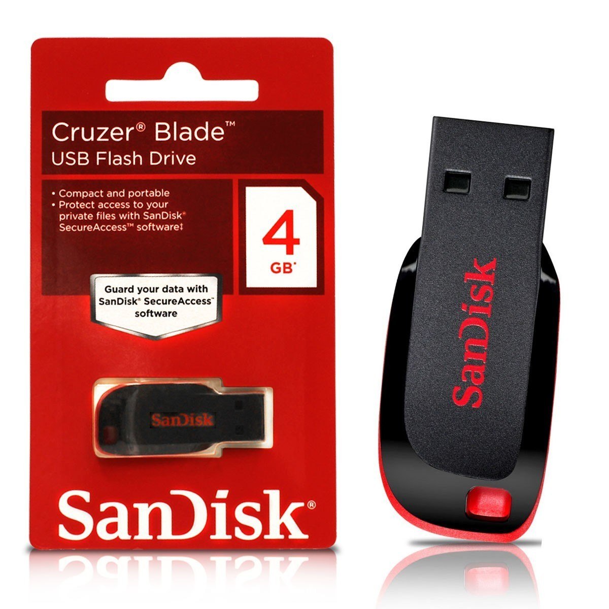 SanDisk High Speed Flash Disk (4GB), Red/Black