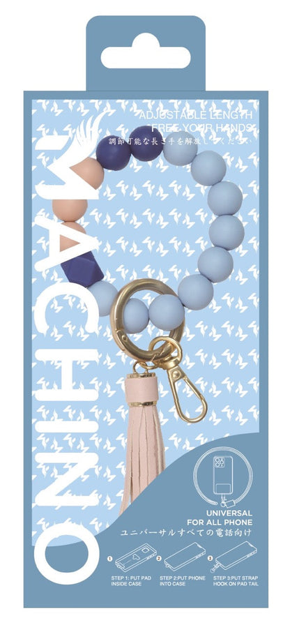 MACHINO Universal Hand Wrist Strap Metal+Silicone Beads+Vagan Leather 8.5CM (MC-SH04)