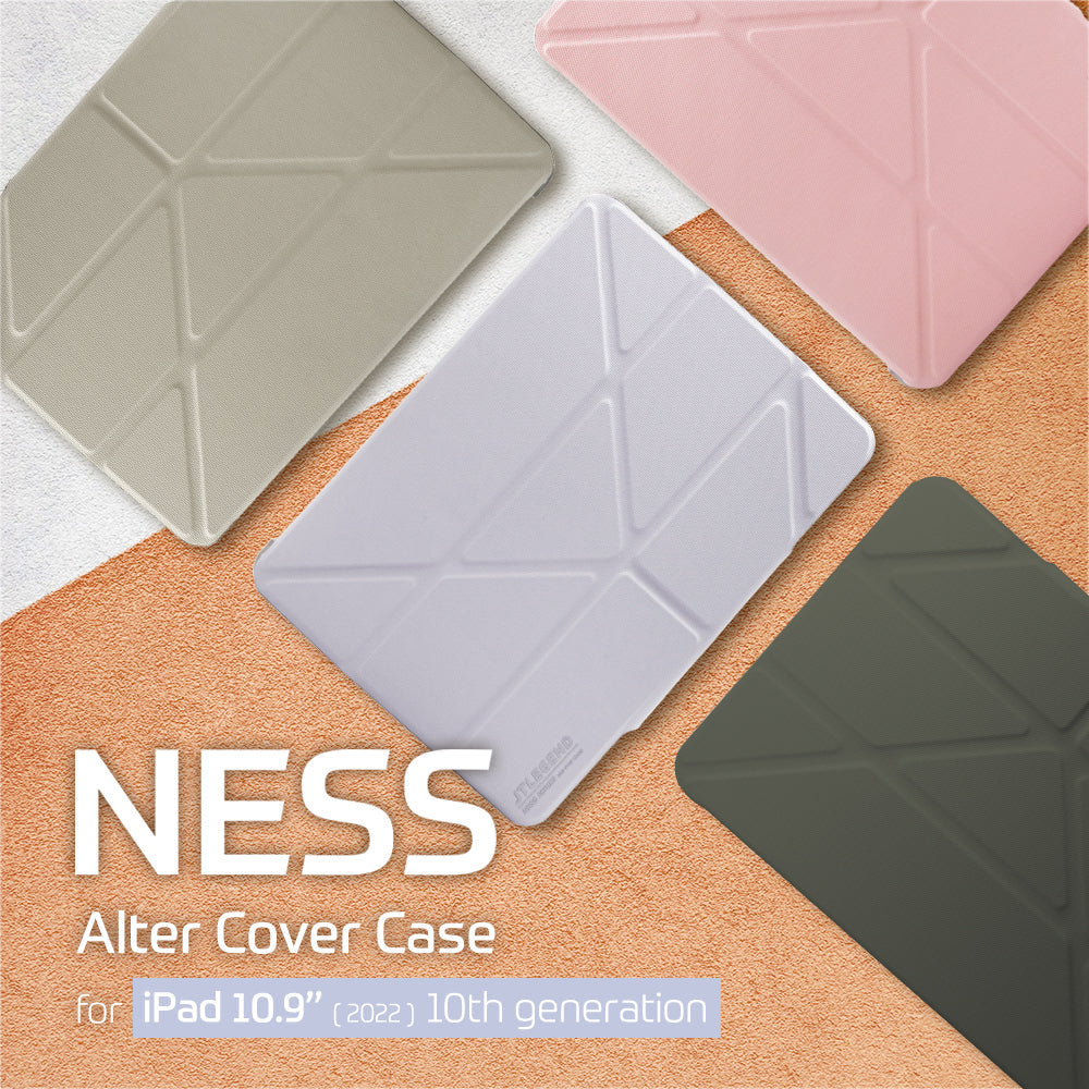 JTLEGEND Ness QCAC Folio Case with Pencil Clip for iPad A16 Chip 11" (2025)/iPad 10th Generation 10.9" (2022) - Army Green