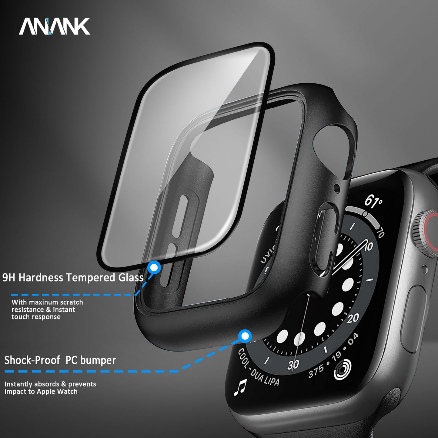 ANANK 360° Watch Guard for Apple Watch Series 10 42mm (2024) / 46mm (2024) / Apple Watch Ultra 1/2 49mm / Apple Watch 45mm / 44mm / 42mm / 41mm / 40mm