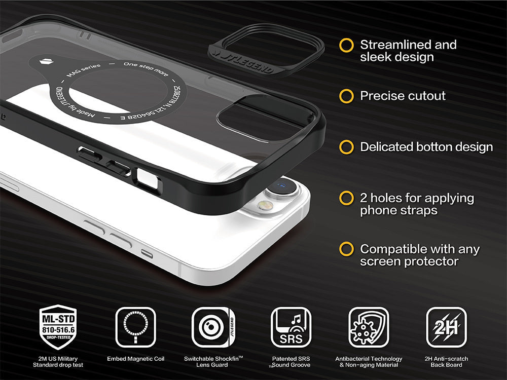 JTLEGEND Hybrid Cushion DX MAG MagSafe Case for iPhone 14 6.1" (2022), Purple