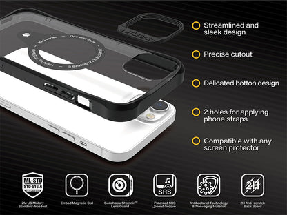 JTLEGEND Hybrid Cushion DX Pro MAG Pro MagSafe Case for iPhone 14 Pro Max 6.7" (2022), Navy Blue