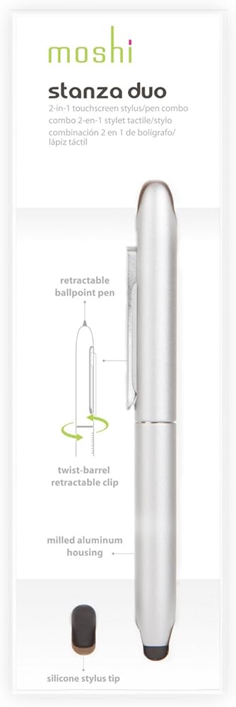 Moshi Stanza Duo 2-in-1 Touchscreen Stylus/Pen Combo