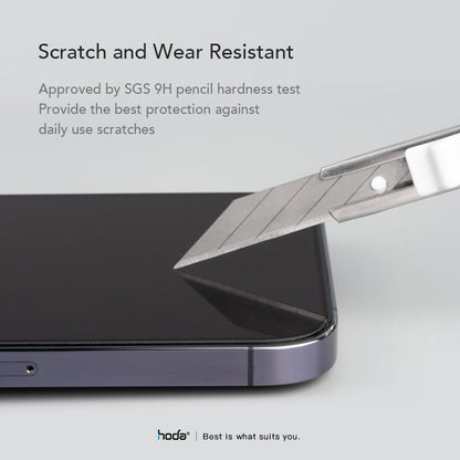 Hoda Clear 0.33mm Full Coverage Tempered Glass Screen Protector for iPhone 15 6.1" (2023) With Helper