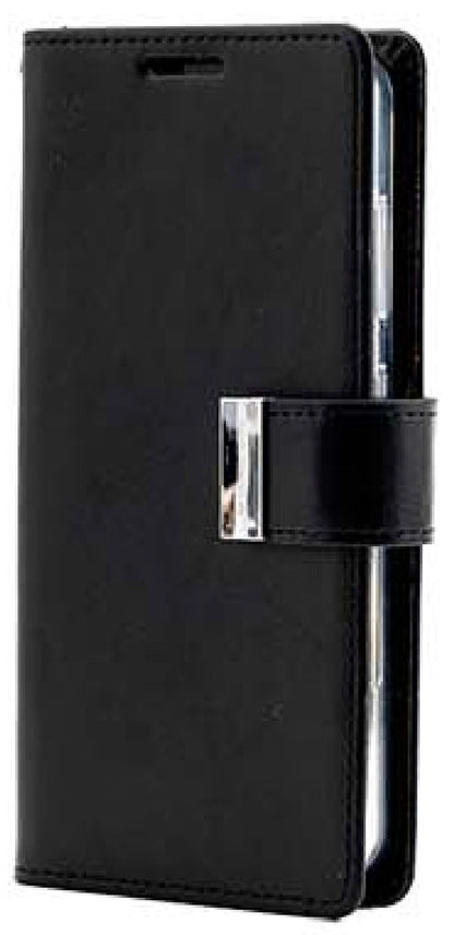 Mercury Goospery Rich Diary Practical Wallet Case for Samsung Galaxy S25 Edge (2025) - Black
