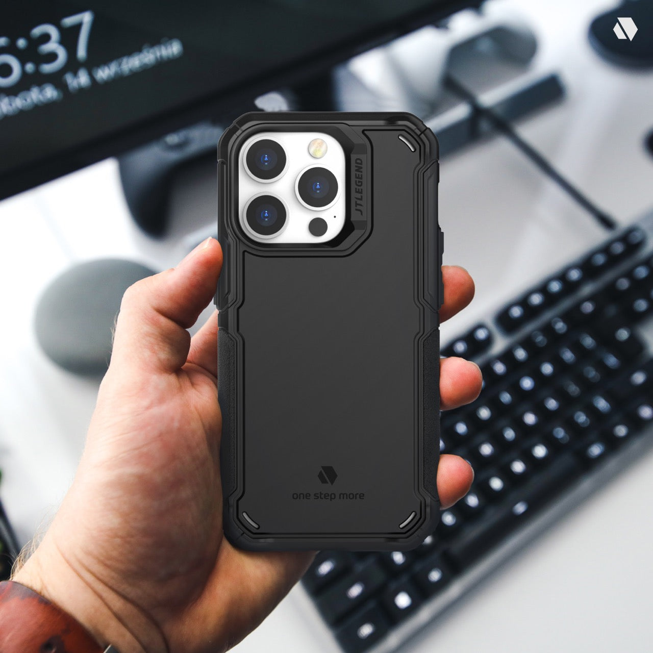 Power Support JTLEGEND Hybrid Cushion DX Pro Case for iPhone 14 Pro Max / 14 Pro (2022), Customizable Camera Protection Ring