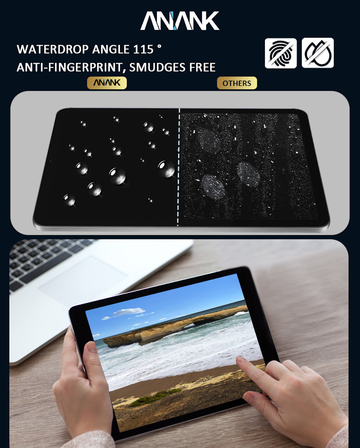 ANANK Curved Clear Tempered Glass for iPad Pro 11" (2024)