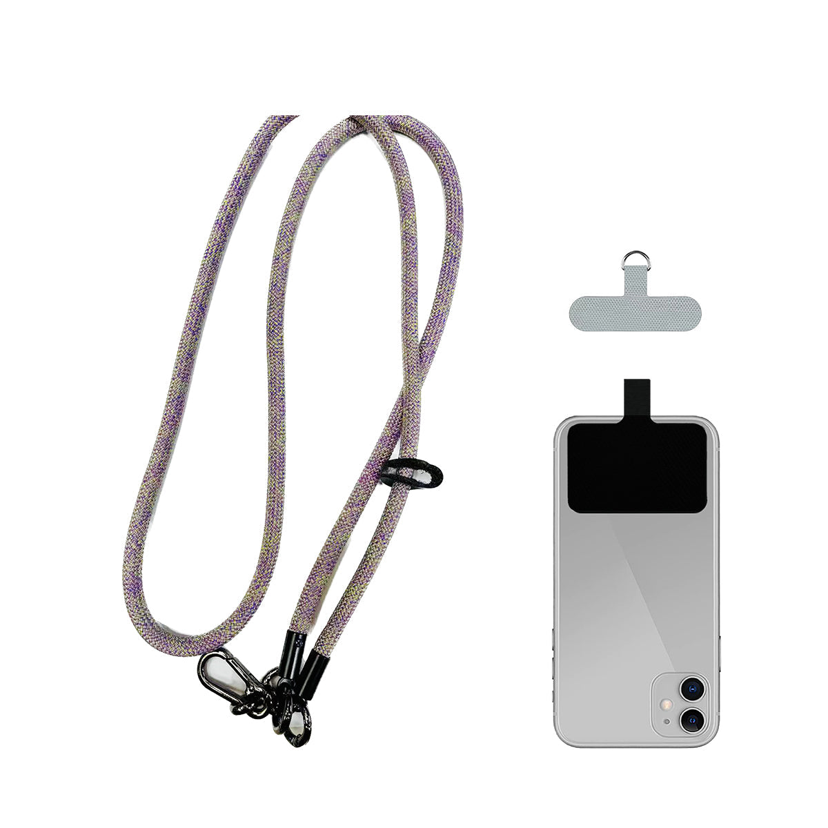 ANANK Mobile Phone Lanyard Crossbody Anti-Lost Rope, Universal Detachable Durable Nylon Lanyard with Hook 2 Patches