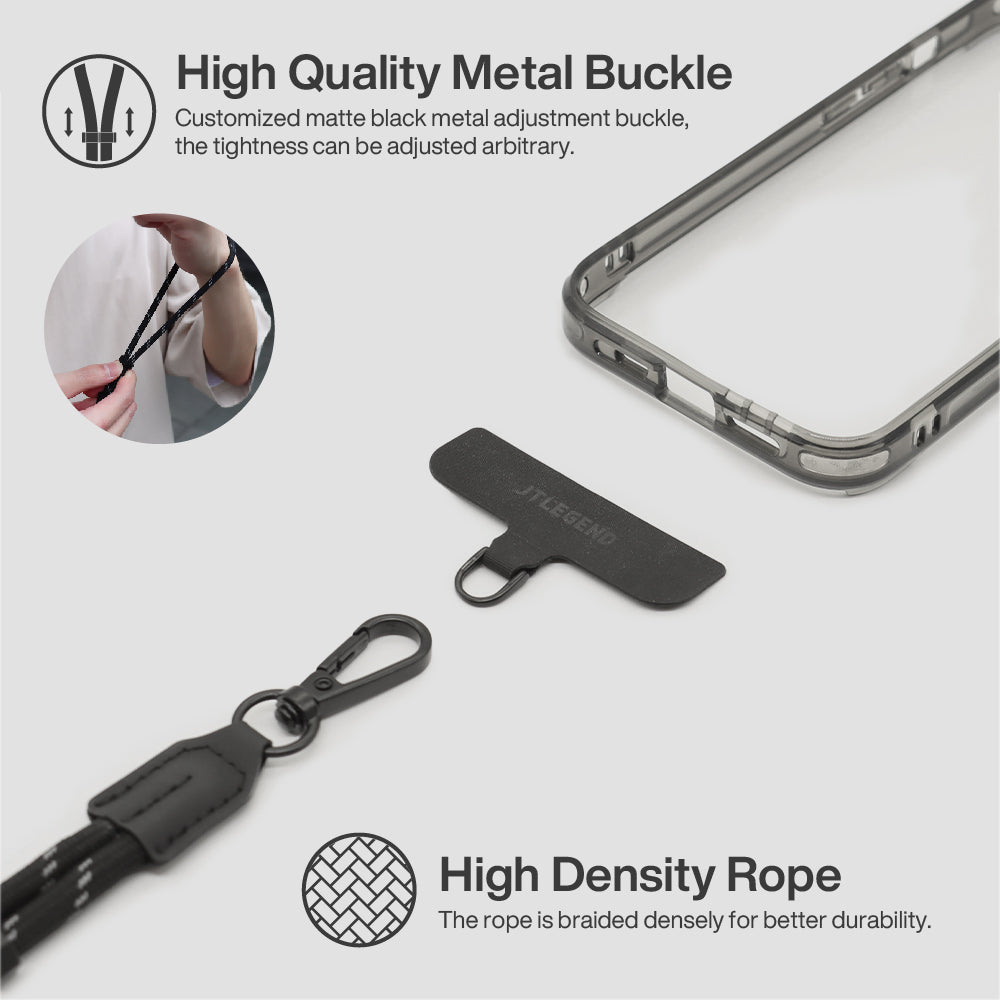 Power Support JTLEGEND Reflecting Multi-Functional Universal Wrist Strap 44cm, Cool Black, Lightweight Durable Anti-Lost Strap (Phone & Phone Case Not Included)