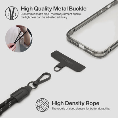 Power Support JTLEGEND Reflecting Multi-Functional Universal Wrist Strap 44cm, Cool Black, Lightweight Durable Anti-Lost Strap (Phone & Phone Case Not Included)