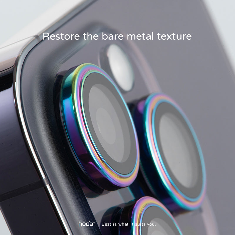 Hoda Sapphire Lens Protector for iPhone 16 Pro/16 Pro Max / iPhone 15 Pro/15 Pro Max / iPhone 15/15 Plus - Flamed Titanium