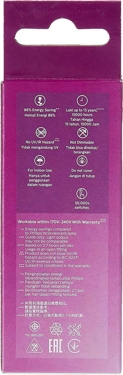 Philips 5.5W E14 220-240V 470 Lumen LED Candle Eye Comfort 15 Years Long Lasting Saving, Warm White