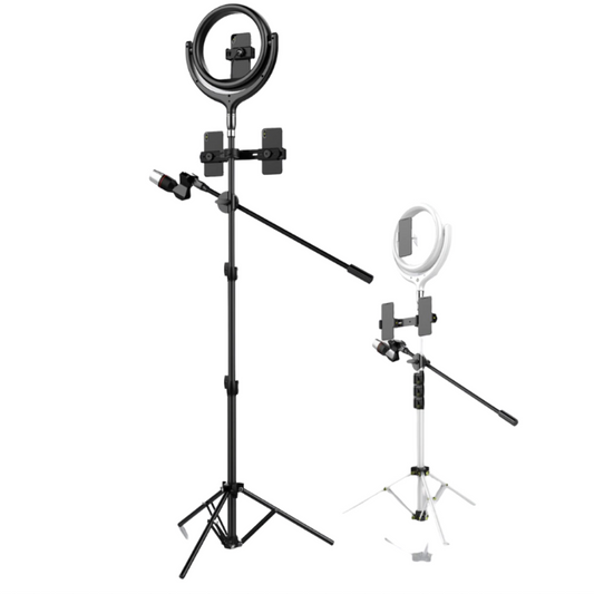 Komass Live Streaming Tripod Stand with LED Ring Light - Large Size