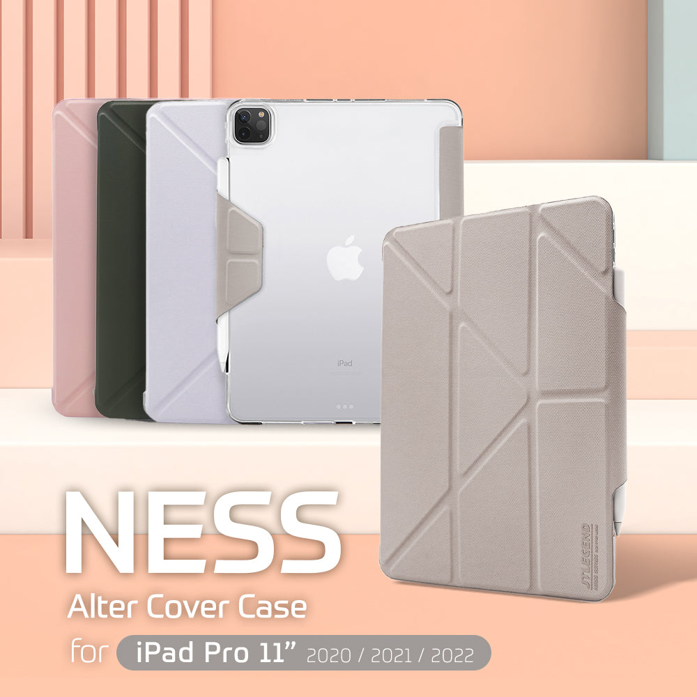 Power Support JTLEGEND Ness QCAC Folio Case with Pencil Clip & Water Repellent Material for iPad Pro 11" (2018-2022)